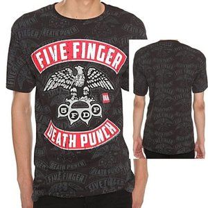 Five Finger Death Punch Allover Banner groove metal rock Official T-Shirt M NWT